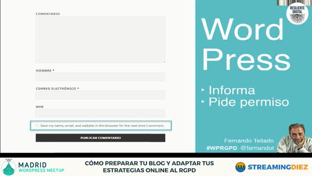Fernando Tellado y Marina Brocca: Cómo preparar tu blog y adaptar tus estrategias online al RGPD