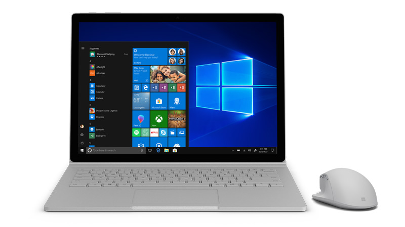 Windows 10 screenshot on Surface.