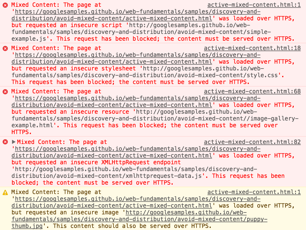 Mixed Content: The page was loaded over HTTPS, but requested an insecure resource. This request has been blocked; the content must be served over HTTPS.