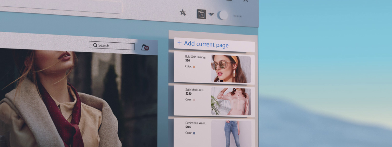 New Microsoft Edge browser window showing Collections pinned to the side