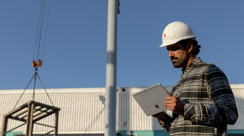 Person working on Surface Device