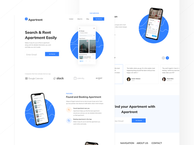 Normaland - Apartement Landing Page UI Kit property management web design building management building home real estate rent house property finder app design landing page minimal ui kit landing page ui landing page apartement ui design ux design branding